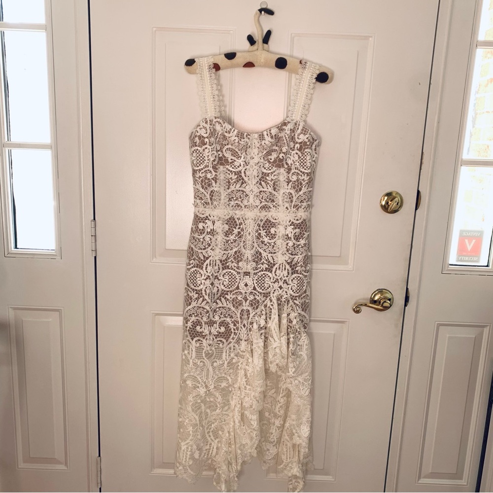 Elegant white lace dress